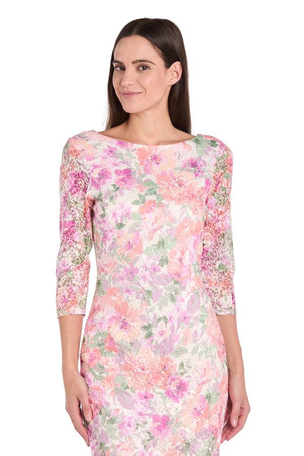 R&m Richards Petal Poise Lace Dress