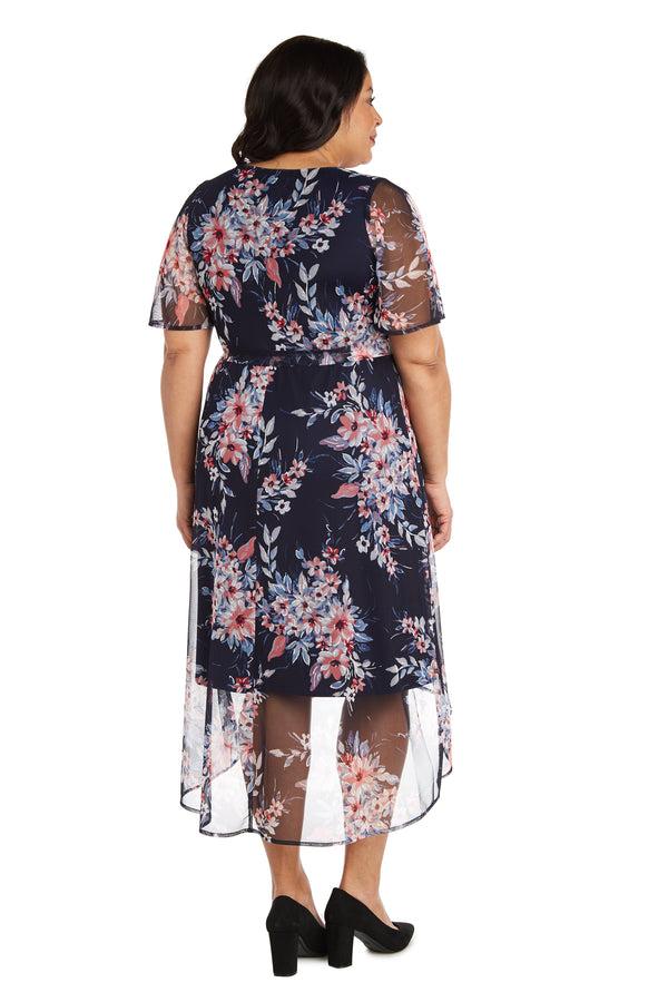 R&m Richards Power Mesh High-Low Dress - Plus