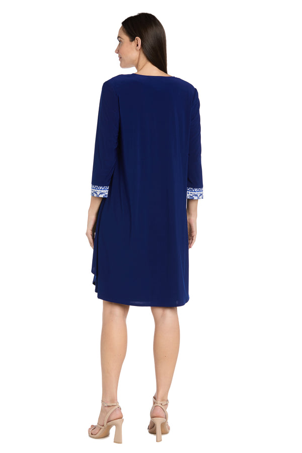 R&m Richards Royal Pattern Jacket Dress - Petite