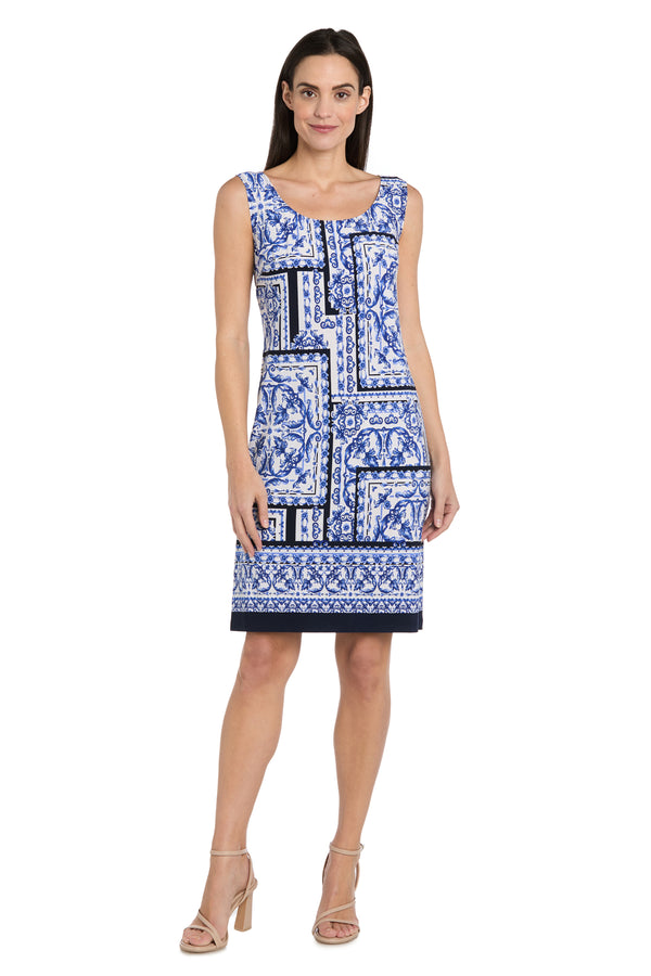 R&m Richards Royal Pattern Jacket Dress - Petite