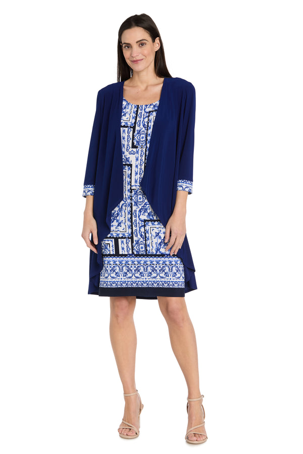 r&m richards Royal Pattern Jacket Dress - Petite