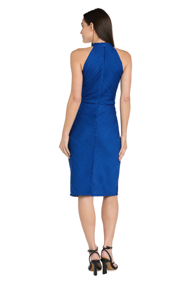 R&m Richards Royal Wave Criss-Cross Midi Dress