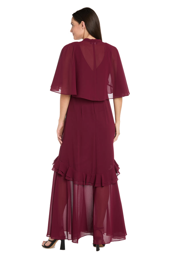 R&m Richards Ruffled Chiffon Dress