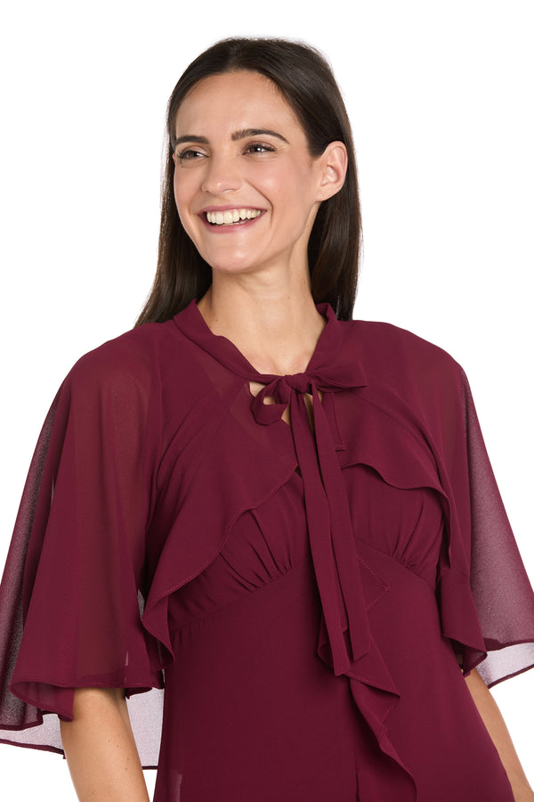 R&m Richards Ruffled Chiffon Dress