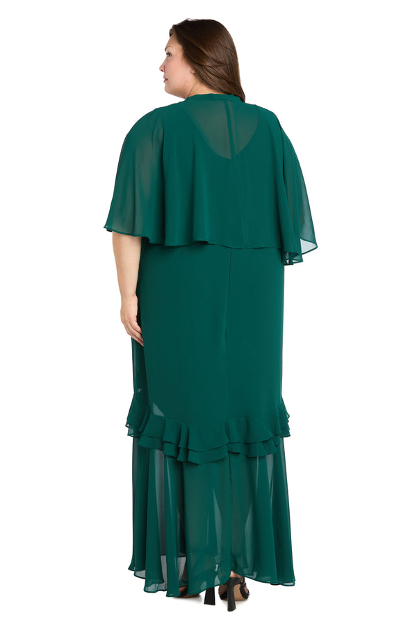 R&m Richards Ruffled Chiffon Dress - Plus