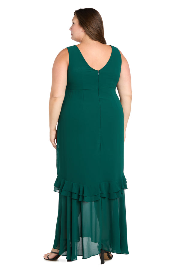 R&m Richards Ruffled Chiffon Dress - Plus