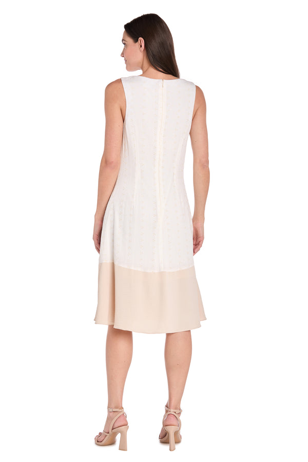 R&m Richards Sandswept Eyelet Midi Dress