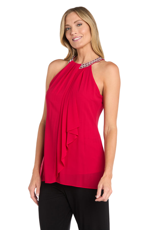 R&m Richards Scarf Halter Tunic With Neck Detail