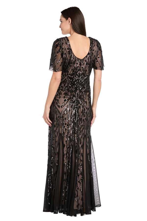 R&m Richards Sequin Embroidered Empire Gown - Petite