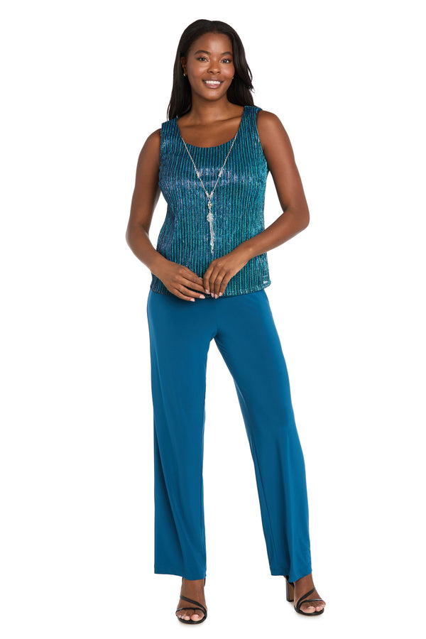 R&m Richards Sequined Duster Pant Set