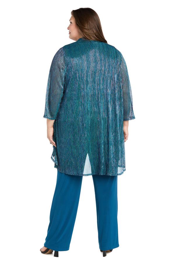 R&m Richards Sequined Duster Pant Set - Plus