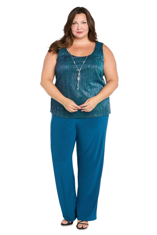 R&m Richards Sequined Duster Pant Set - Plus