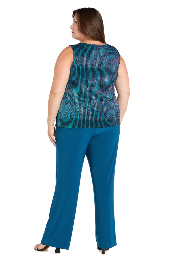 R&m Richards Sequined Duster Pant Set - Plus