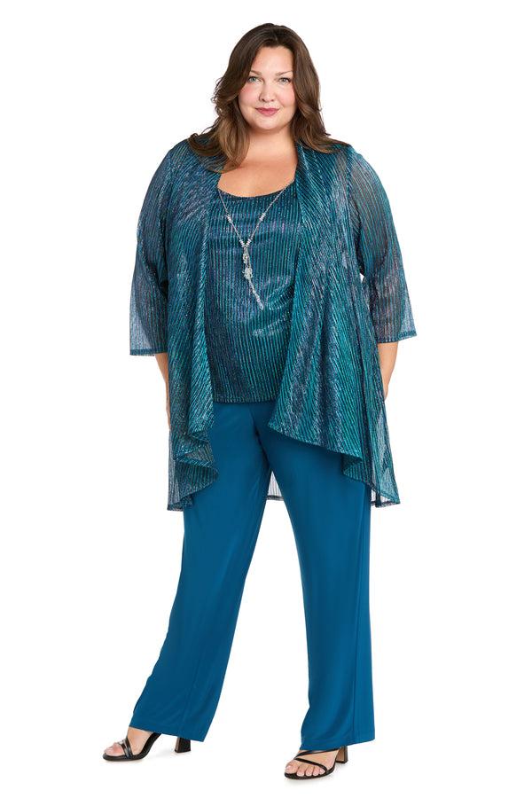 r&m richards Sequined Duster Pant Set - Plus