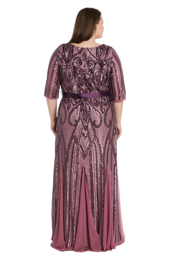 R&m Richards Sequined Embellished Dress - Plus