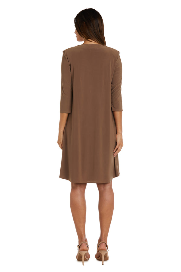 R&m Richards Short Puff Print Ity Jacket Dress