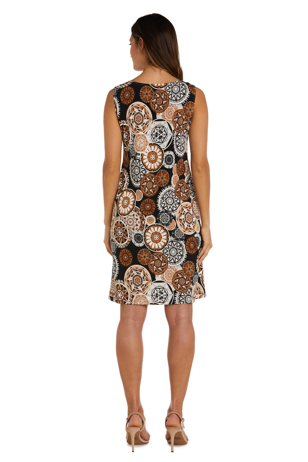 R&m Richards Short Puff Print Ity Jacket Dress