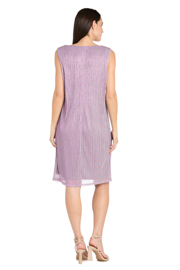 R&m Richards Solid Metallic Jacket Dress