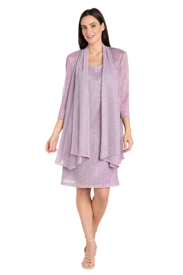 r&m richards Solid Metallic Jacket Dress