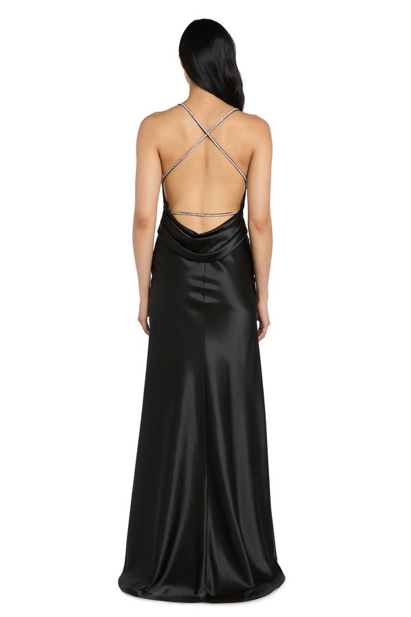 R&m Richards Sophia Satin Long Dress