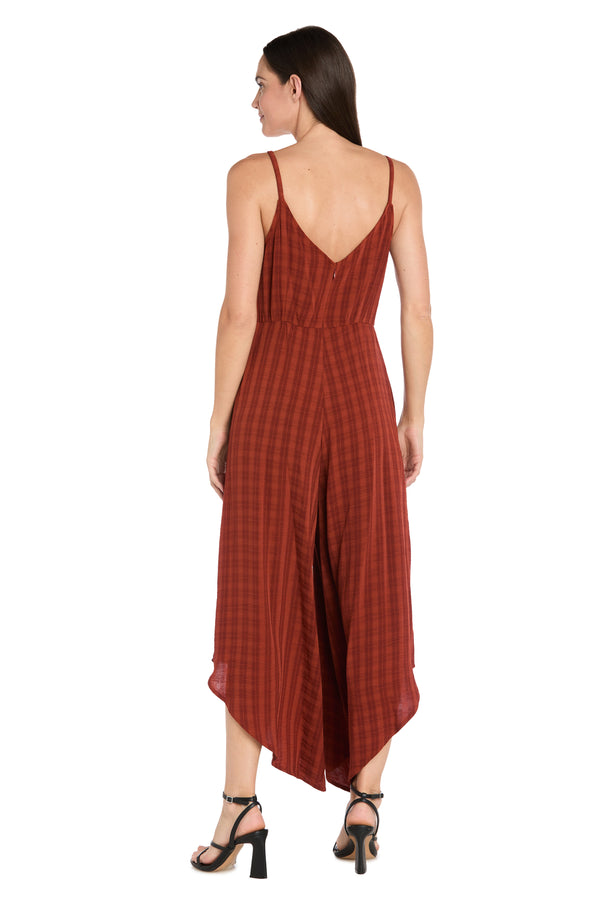 R&m Richards Spice Checkered Midi Jumpsuit