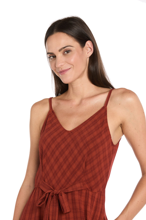 R&m Richards Spice Checkered Midi Jumpsuit - Petite