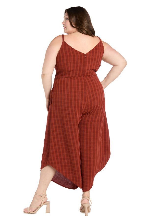 R&m Richards Spice Checkered Midi Jumpsuit - Plus