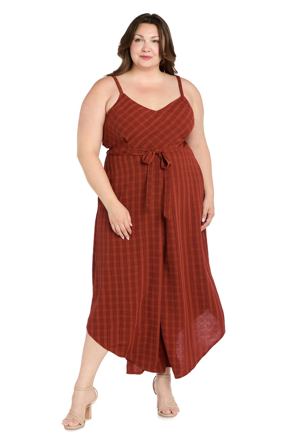 r&m richards Spice Checkered Midi Jumpsuit - Plus