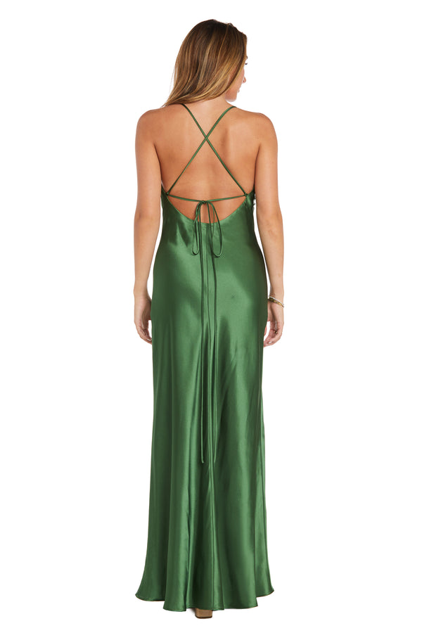 R&m Richards Stella Satin Cowl Gown