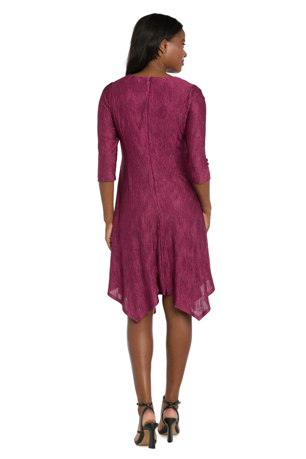 R&m Richards Textured Knit Faux Wrap Dress