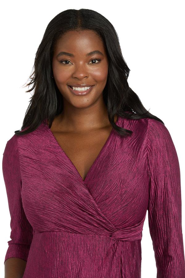 R&m Richards Textured Knit Faux Wrap Dress
