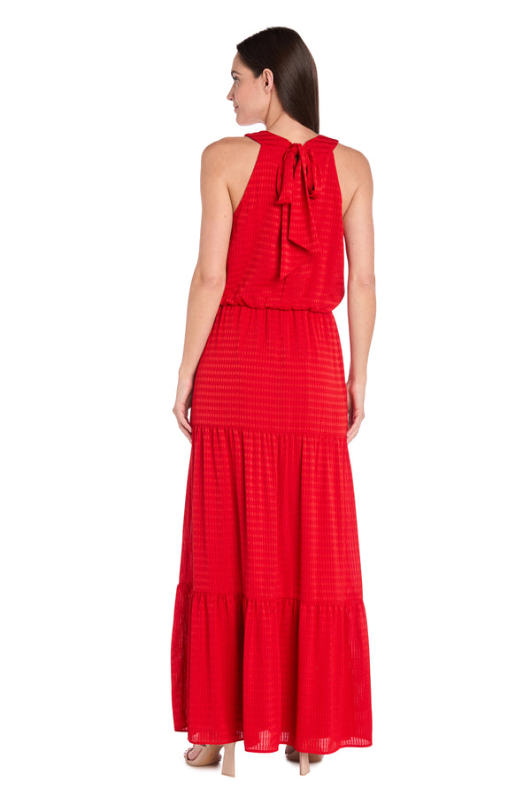 R&m Richards Tiered Halter Maxi Dress