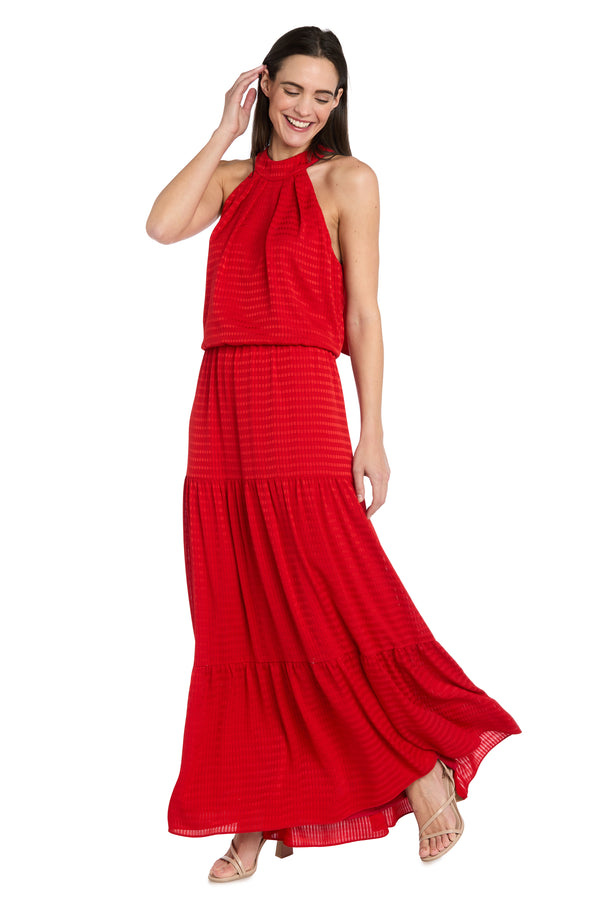 r&m richards Tiered Halter Maxi Dress