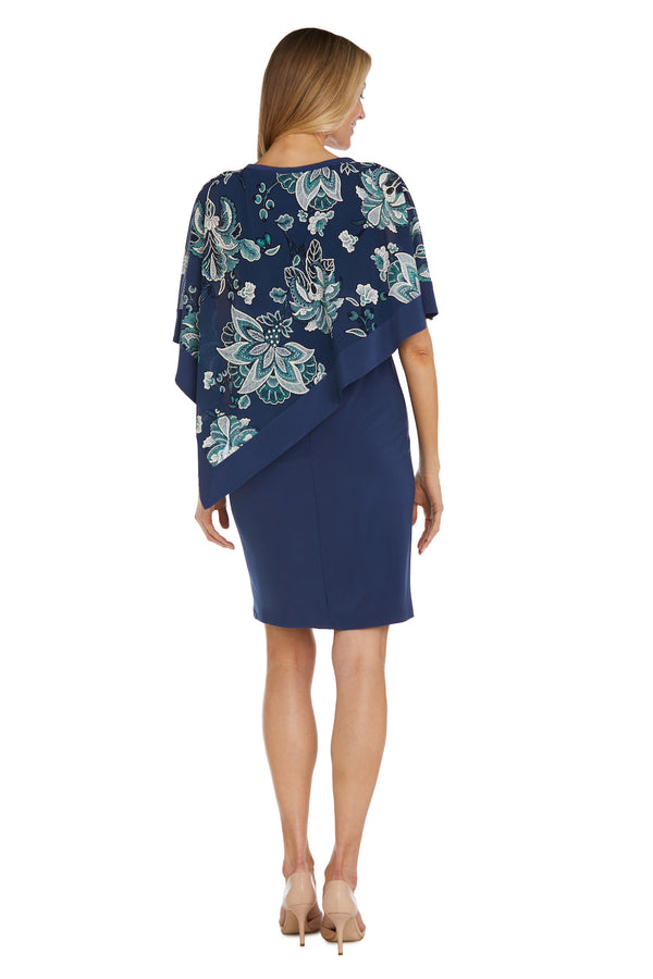 R&m Richards Two Piece Sequin Swirl Poncho - Petite