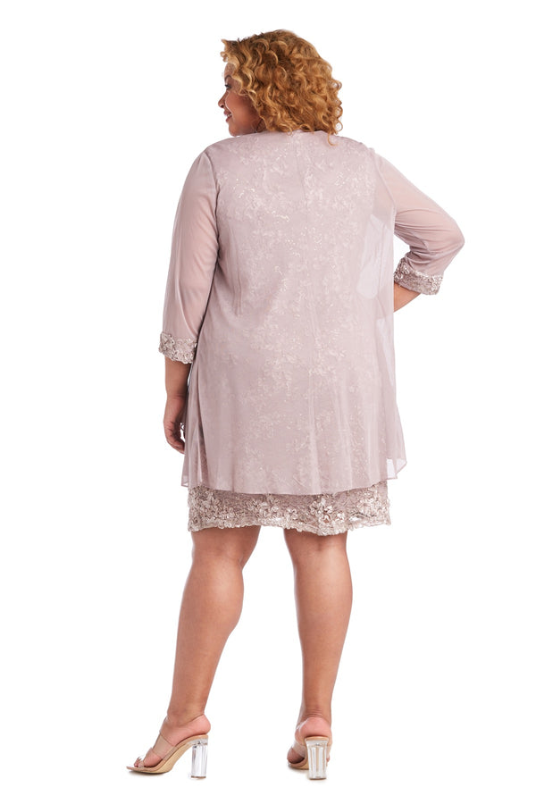 R&m Richards Two Piece Soutache Jacket Dress - Plus