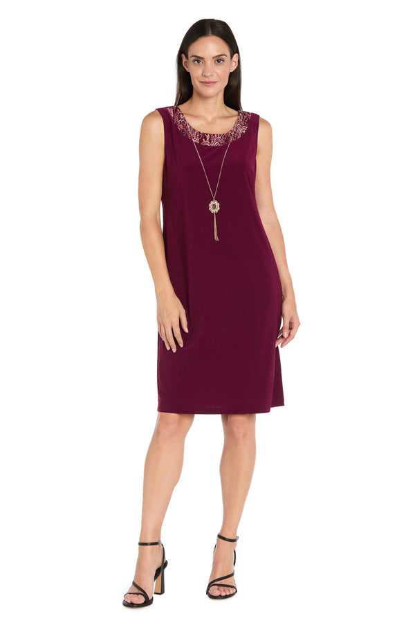 R&m Richards Wine Paisley Mesh Jacket Dress Set