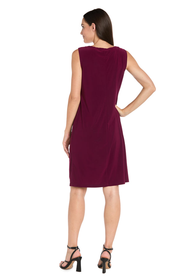 R&m Richards Wine Paisley Mesh Jacket Dress Set