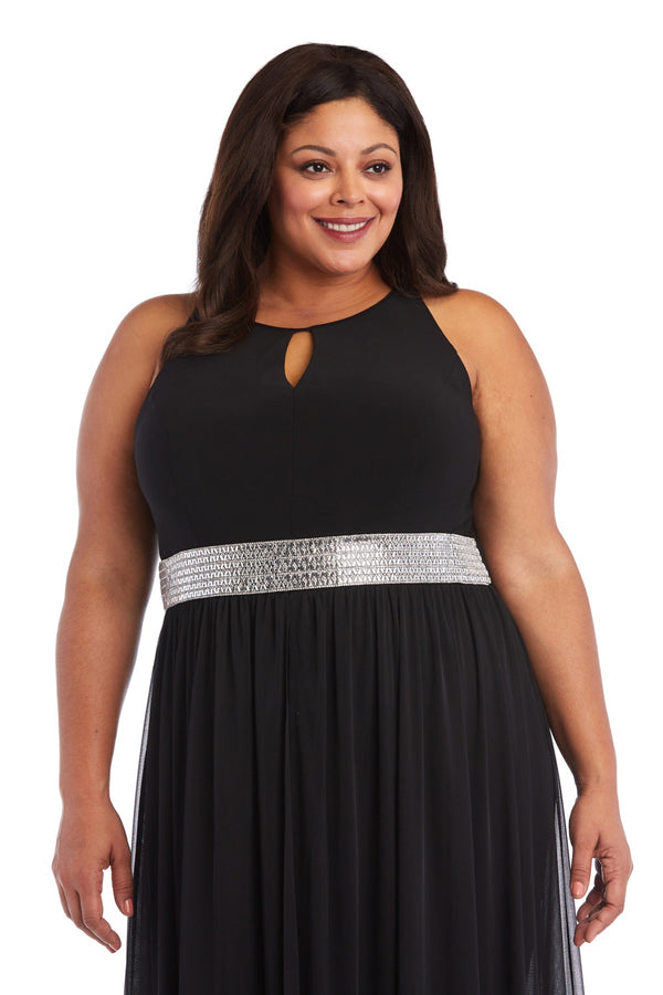 R&m Richards Rhinestone Detail Cutaway Jumpsuit - Plus