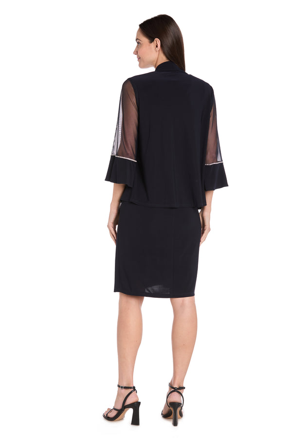 R&m Richards Rhinestone Trim Formal Jacket Dress - Petite