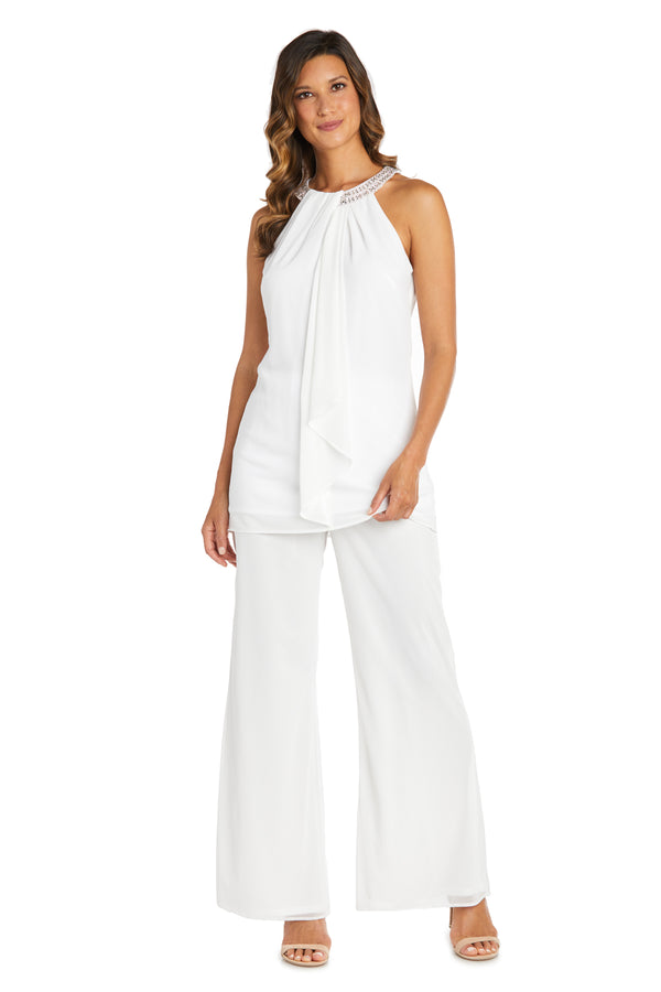 R&m Richards Scarf Halter Tunic With Neck Detail - Petite