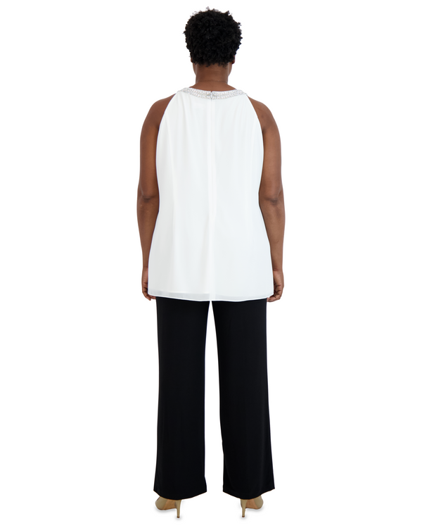 R&m Richards Scarf Halter Tunic With Neck Detail - Plus