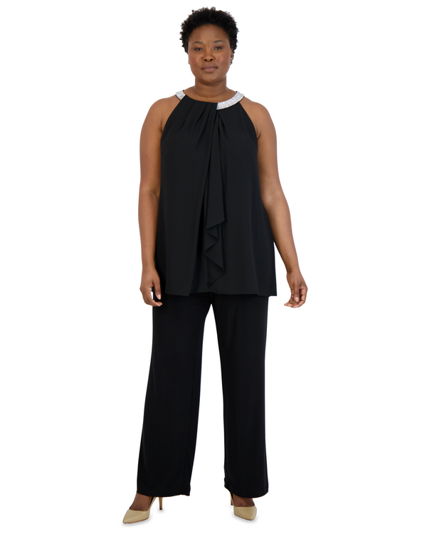 R&m Richards Scarf Halter Tunic With Neck Detail - Plus