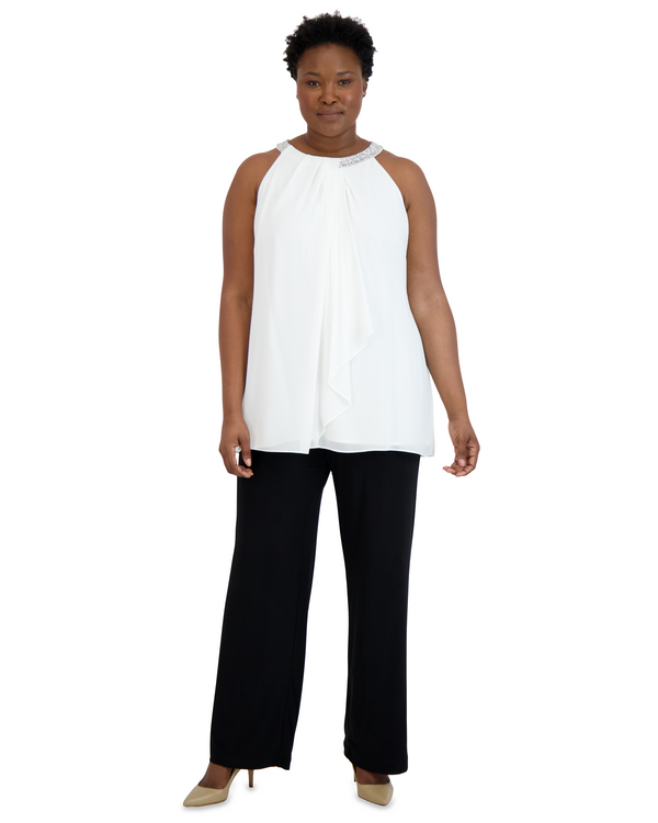 r&m richards Scarf Halter Tunic With Neck Detail - Plus