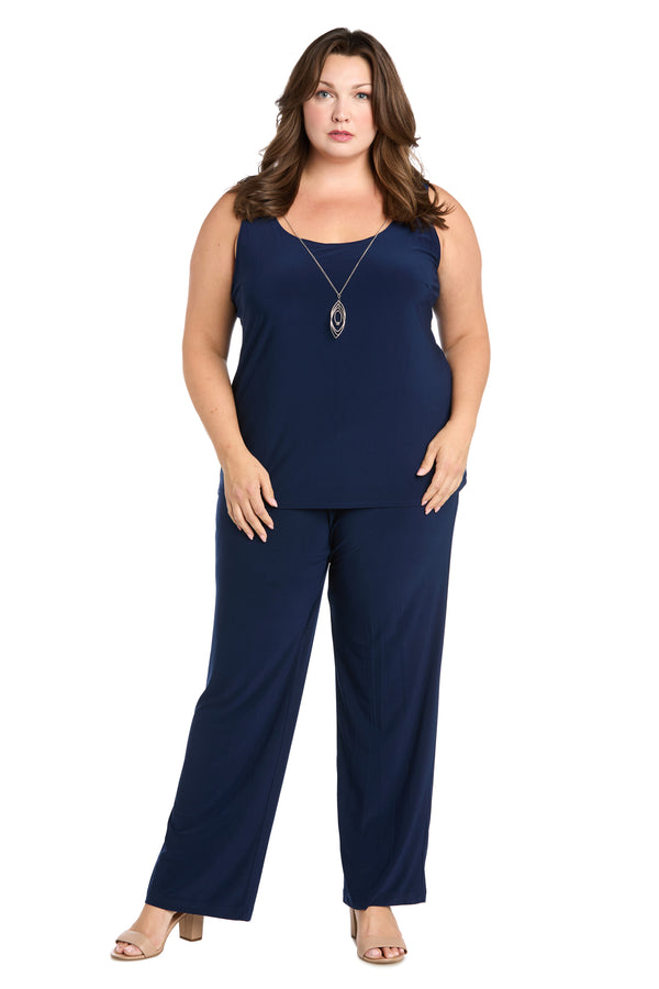 R&m Richards Sequined Embroidered Lace Pantsuit - Plus