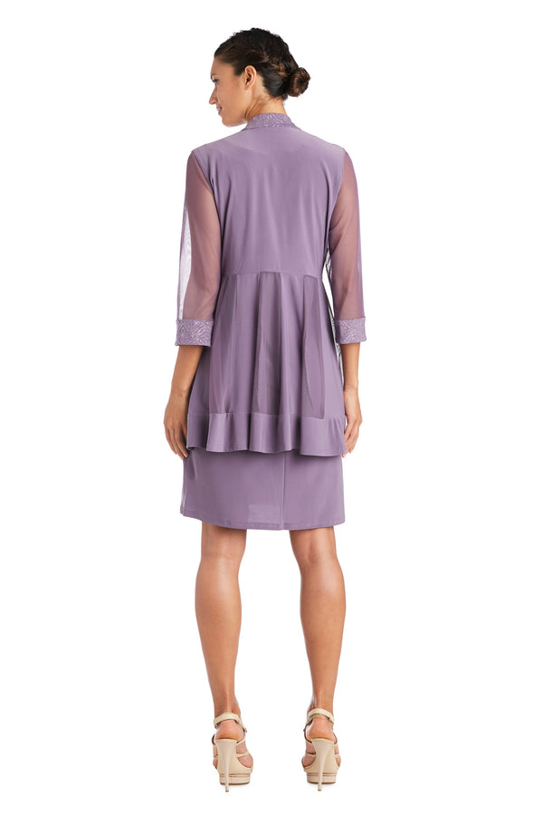 R&m Richards Shift Dress With Matching Jacket And Metallic Detailing