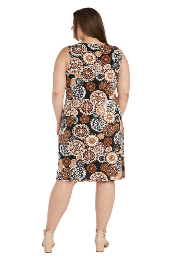R&m Richards Short Puff Print Ity Jacket Dress - Plus