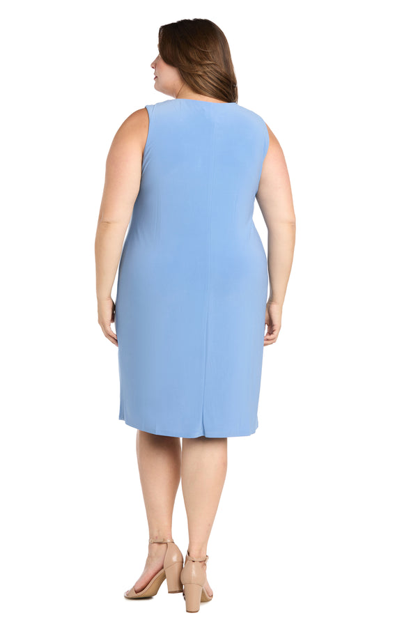 R&m Richards Soutache Dress And Jacket Set With Built In Necklace - Plus