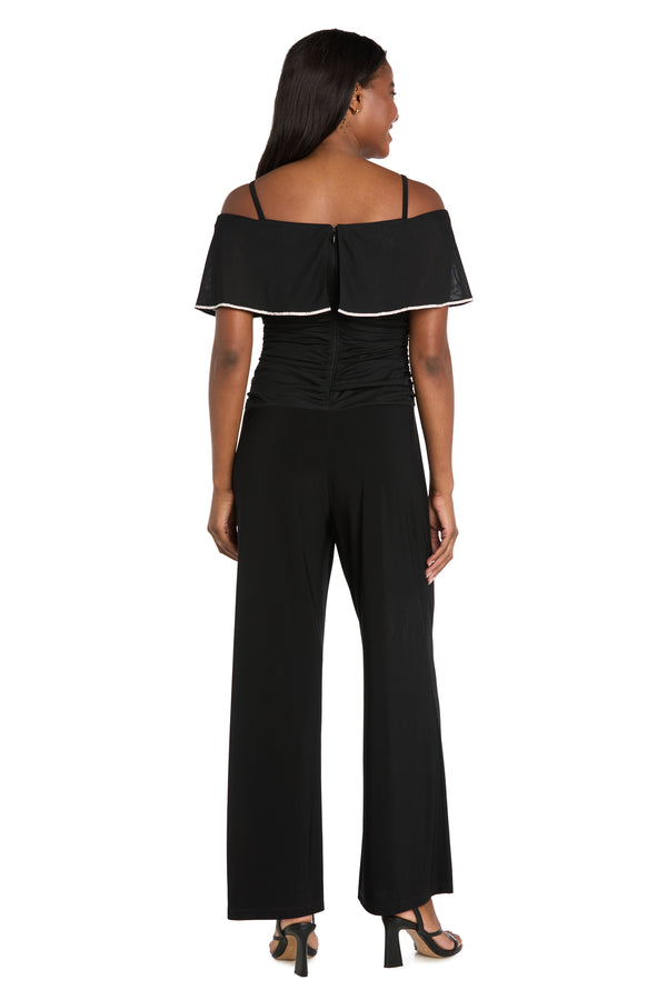 R&m Richards Starlight Off-Shoulder Jumpsuit In Black