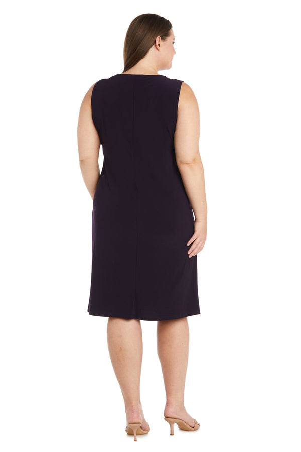 R&m Richards Swirled Daytime Printed Jacket Dress With Detachable Necklace - Plus