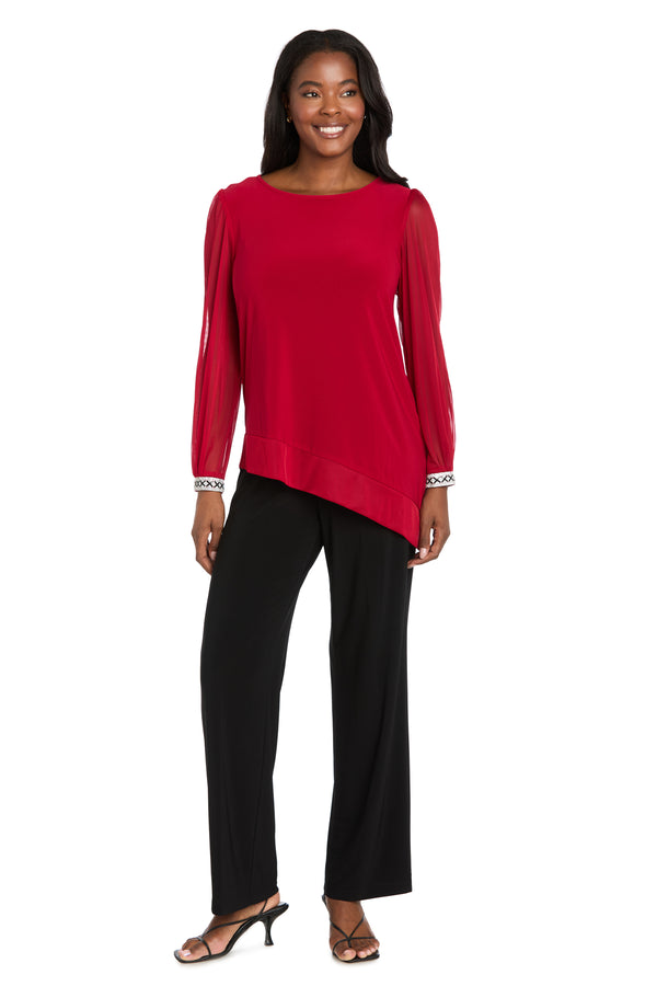 R&m Richards Twilight Sparkle Asymmetrical Sleeve Top